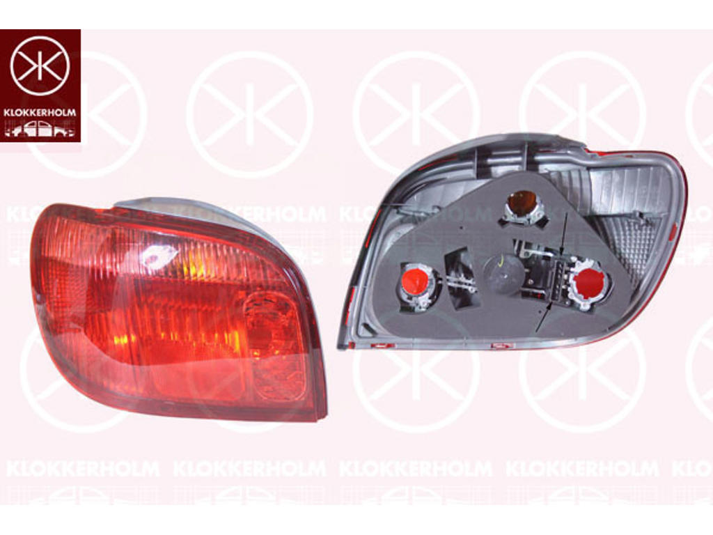 Tail Light Assembly, Valeo-type, without bulb holder, red, Left