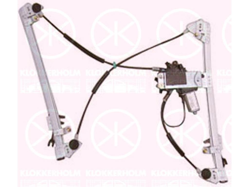 Window Regulator, 4-dr, with electric motor, Electric, Right Front