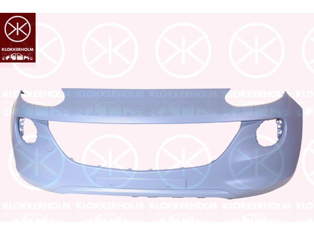 Bumper, w/primer, Front, with hole(s) for fog lights