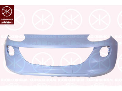 Bumper, w/primer, Front, with hole(s) for fog lights