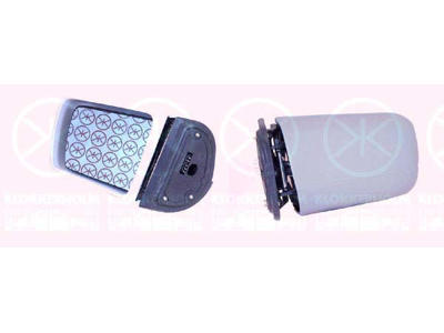 Exterior Mirror, w/primer, for electric mirror adjustment, Convex, Heatable, blue, Right, Number of pins: 5