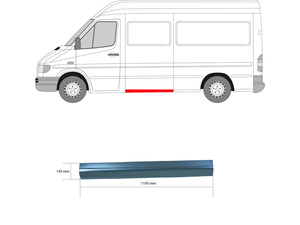 Quarter Panel, Left, Repair Panel, Lateral Panel, Lower Section, Height [cm]: 15, Length [cm]: 118.5