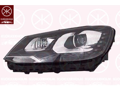 Huvudstrålkastare, Höger, Bi-Xenon, med adaptivt kurvljus AFS, med stäämotor för lysviddsreglering, utan styrenhet för xenon, D3S/H7, AL