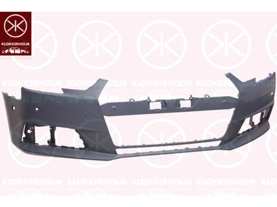 Bumper, Front, with hole(s) for park assist (parallel parking), Number of bores: 4, w/primer