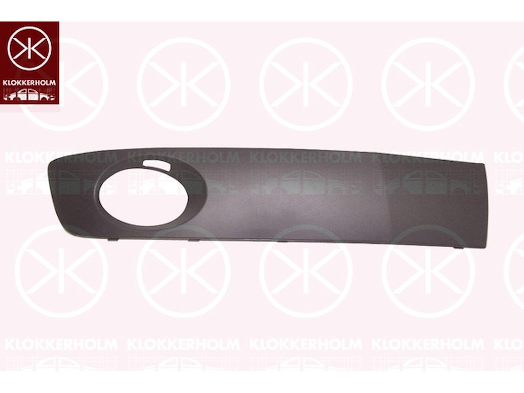 Ventilationsgaller, stötfångare, mörkgrå, till höger fram, med hål för dimljus