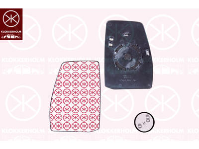 Mirror Glass, exterior mirror, Left, Heatable blind spot mirror, Convex