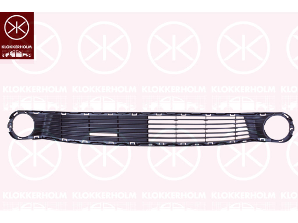Radiator Grille, black, with hole(s) for fog lights, Lower Section