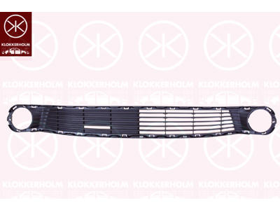 Radiator Grille, black, with hole(s) for fog lights, Lower Section