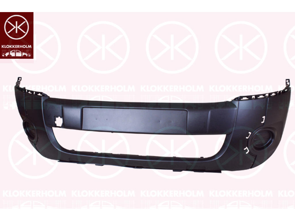 Bumper, w/primer, Front, with holes for trim/protective strip, Model Year to: 2015