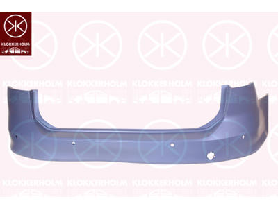 Bumper, w/primer, Rear, with hole(s) for park distance control, Number of bores: 4