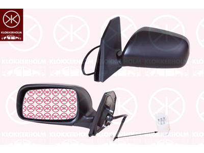Exterior Mirror, Left, for electric mirror adjustment, Number of pins: 5, Connector Shape: round, Heatable, Convex