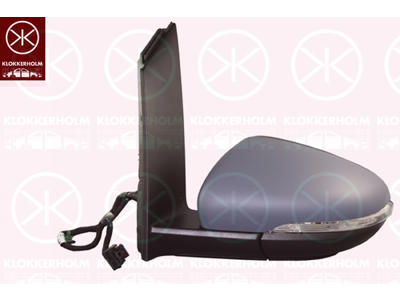 Exterior Mirror, Left, Number of pins: 11, Electronically foldable, with reading light, with indicator, Heatable, Aspherical, w/primer