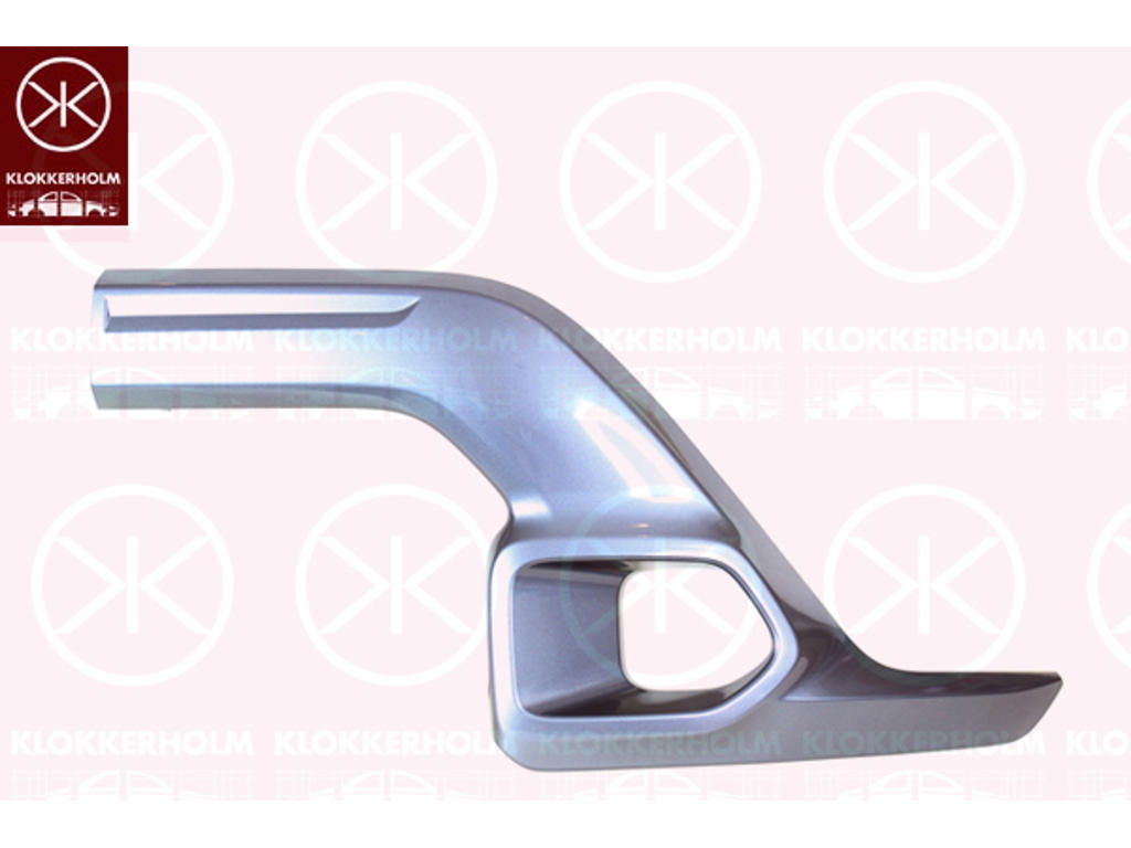 Ventilatiegrille, bumper, zilver, Links voor, met gat(en) voor mistlampen