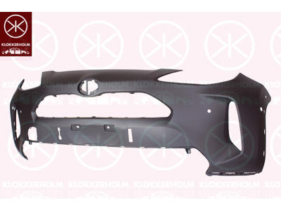 Bumper, Front, Smooth, with hole(s) for park distance control, Number of bores: 4