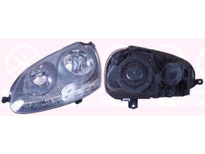 Headlight, H7/H7, with motor for headlamp levelling, Left, Housing Colour: grey, Illuminance [lx]: 25