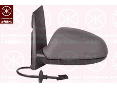 Exterior Mirror, 5-drs, Left, for electric mirror adjustment, Electronically foldable, Number of pins: 7, Heatable, w/primer, Aspherical