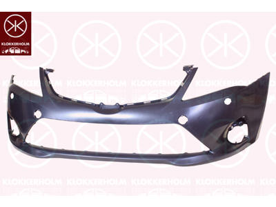 Bumper, Front, Smooth, black, with hole(s) for washer nozzle