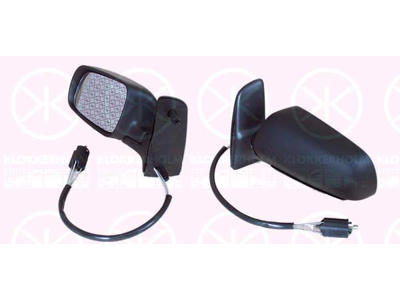 Exterior Mirror, w/primer, Control: cable pull, Convex, Right