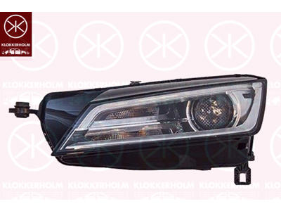 Headlight, Left, Bi-Xenon, with daytime running light (LED), without LED control unit for daytime running-/position ligh, without control unit for Xenon, Number of light functions: 7, with motor for headlamp levelling, H8, PWY24W, AL