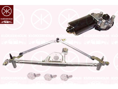 Window Cleaning System, Front, Set, with electric motor, for left-hand drive vehicles