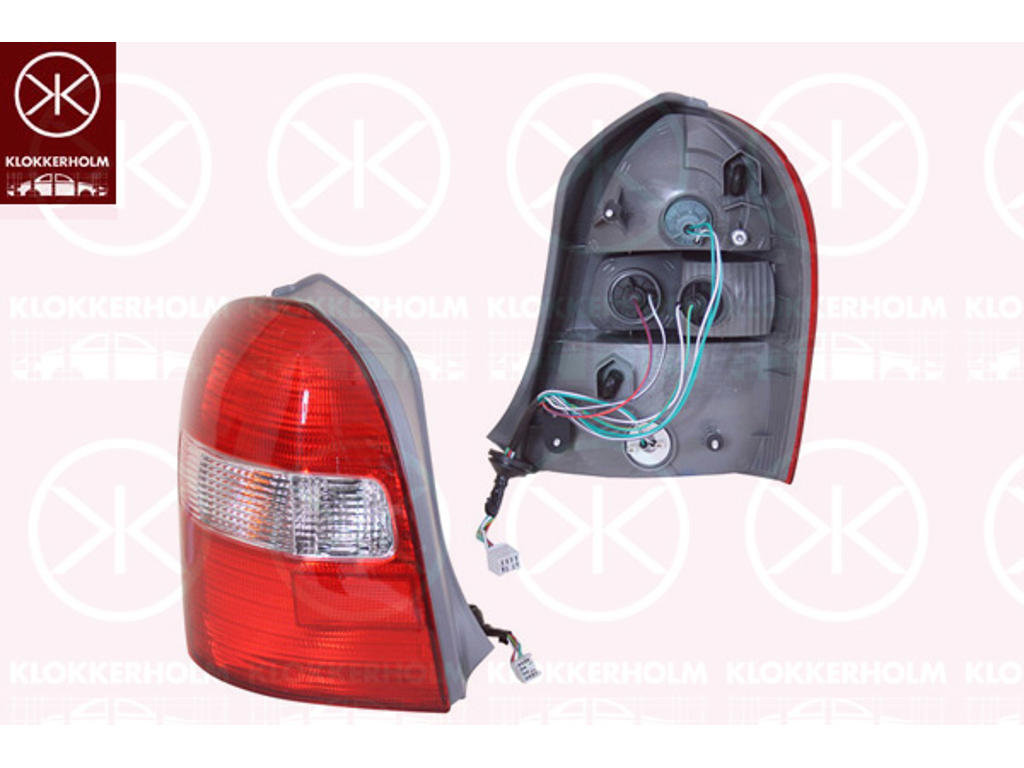 Tail Light Assembly, without rear fog light, with bulb holder, white/red, Left, not ECE approved