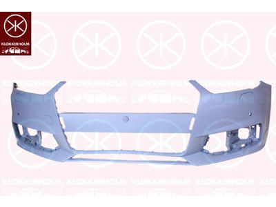 Bumper, w/primer, Front, with hole(s) for park distance control, with hole(s) for washer nozzle
