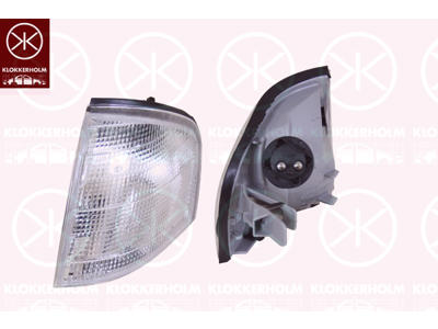 Blinker, med lamphållare, vit, Höger