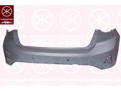 Bumper, w/primer, with hole(s) for park assist (parallel parking), Rear, Trim Level: ACTIVE, Number of bores: 6