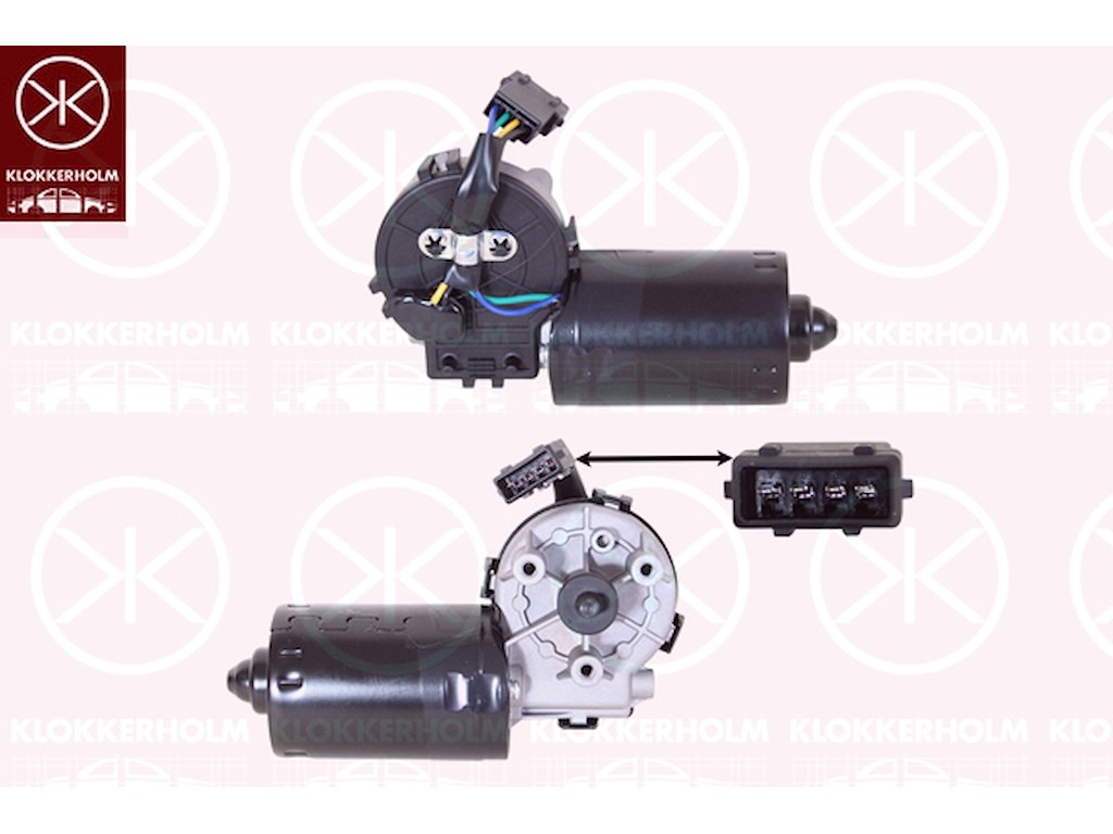 Wiper Motor, Front, Voltage [V]: 12, Number of pins: 4
