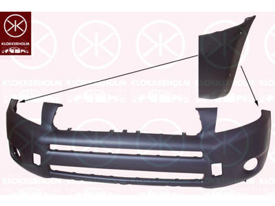 Bumper, Front, black, with holes for extensions