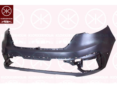 Bumper, Front, Grained, black, with hole(s) for park distance control, Version: VAN