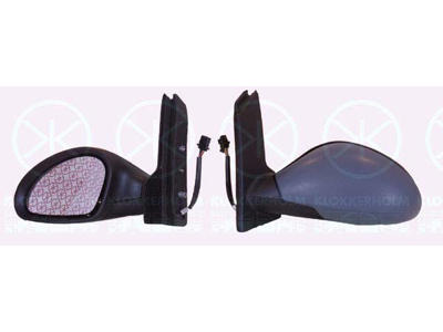 Exterior Mirror, w/primer, Electronically foldable, for electric mirror adjustment, Convex, Heatable, Right