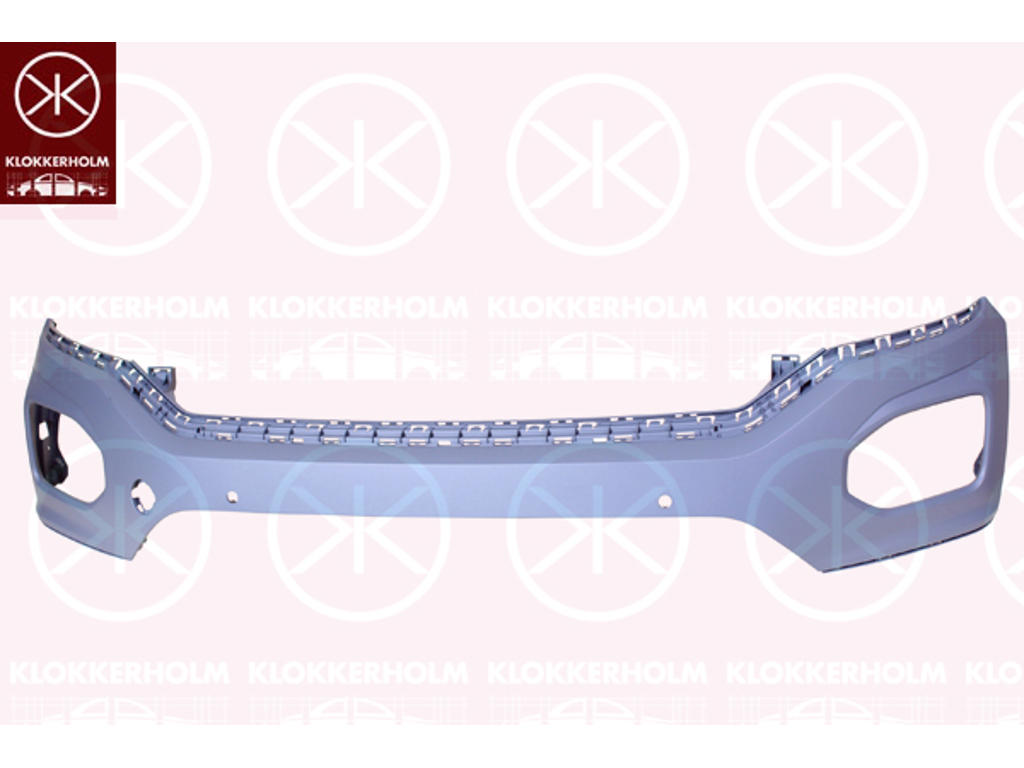 Bumper, w/primer, Front, with hole(s) for park distance control, Upper section, Number of bores: 2