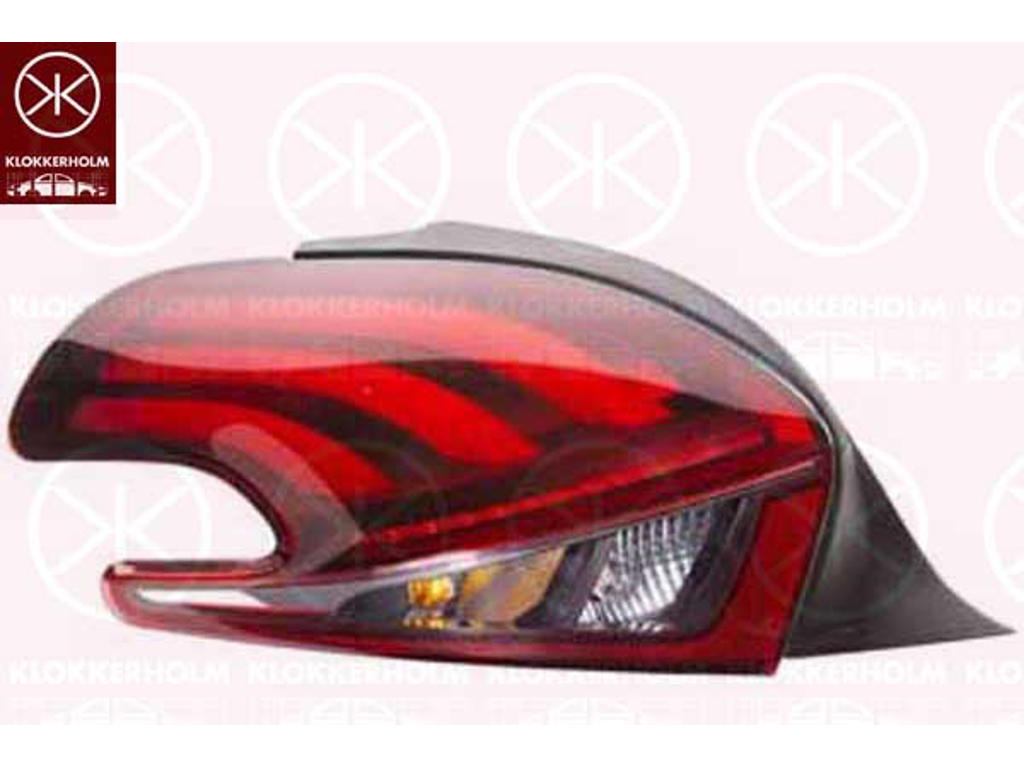 Tail Light Assembly, Right, with bulb holder, LED, PY21W, P21W, Varroc