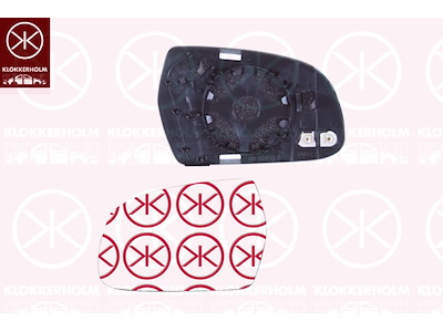 Mirror Glass, exterior mirror, Right, Heatable, Number of pins: 2, Aspherical