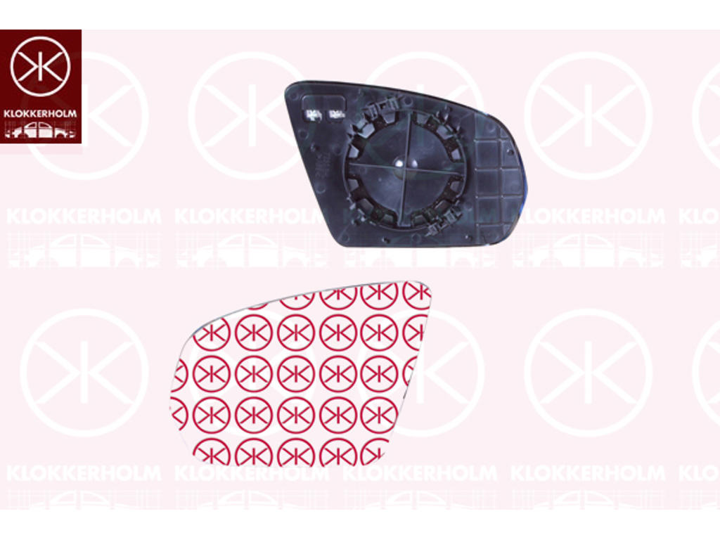 Mirror Glass, exterior mirror, Heatable, Right, Number of pins: 2