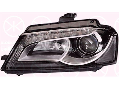 Headlight, without control unit for Xenon, with daytime running light, Bi-Xenon, with motor for headlamp levelling, Hella, Right, Illuminance [lx]: 20