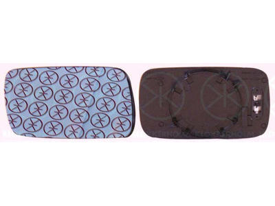 Verre de rétroviseur, rétroviseur extérieur, côté conducteur + passager av., Nombre de contacts enfichables: 2, Largeur [mm]: 156, chauffant, convexe, teinté en bleu