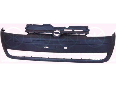 Bumper, Front, black, with holes for trim/protective strip