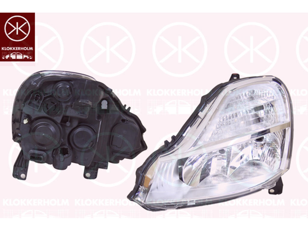Headlight, Illuminance [lx]: 17.5, Right, H7/H1, for vehicles with headlight levelling, Valeo