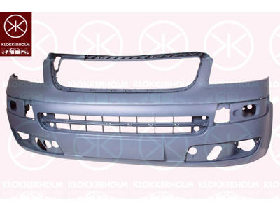 Bumper, w/primer, MULTIVAN, Front, with hole(s) for fog lights
