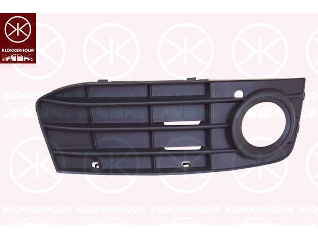 Ventilation Grille, bumper, black, Right Front, with hole(s) for fog lights