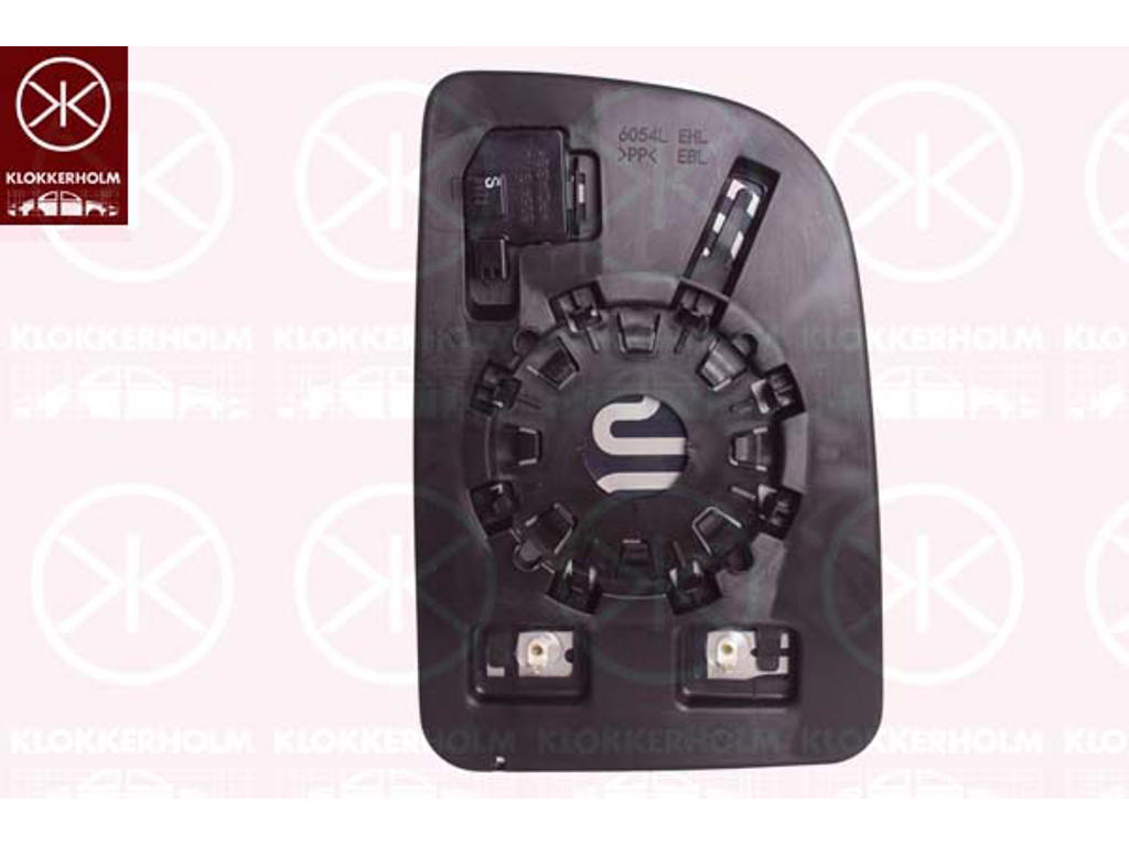 Mirror Glass, exterior mirror, for vehicles with blind spot assistant, Right, Short mirror arm, Heatable, Convex