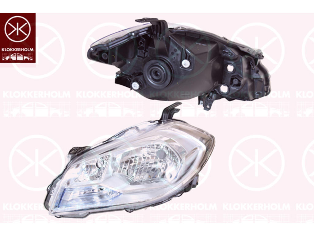 Headlight, Left, Illuminance [lx]: 17.5, H4, Koito-type, without motor for headlamp levelling