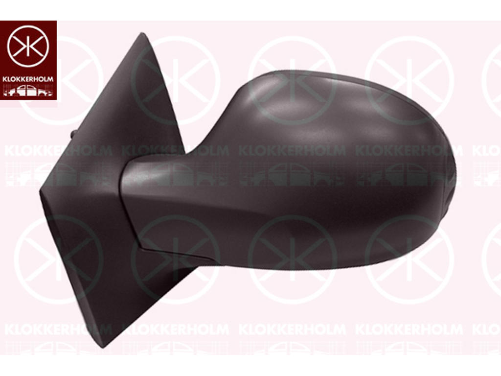 Exterior Mirror, Control: cable pull, Aspherical, black, Left