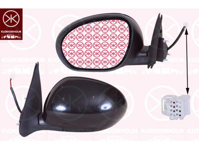 Exterior Mirror, Left, for electric mirror adjustment, Number of pins: 5, Heatable, w/primer, Convex