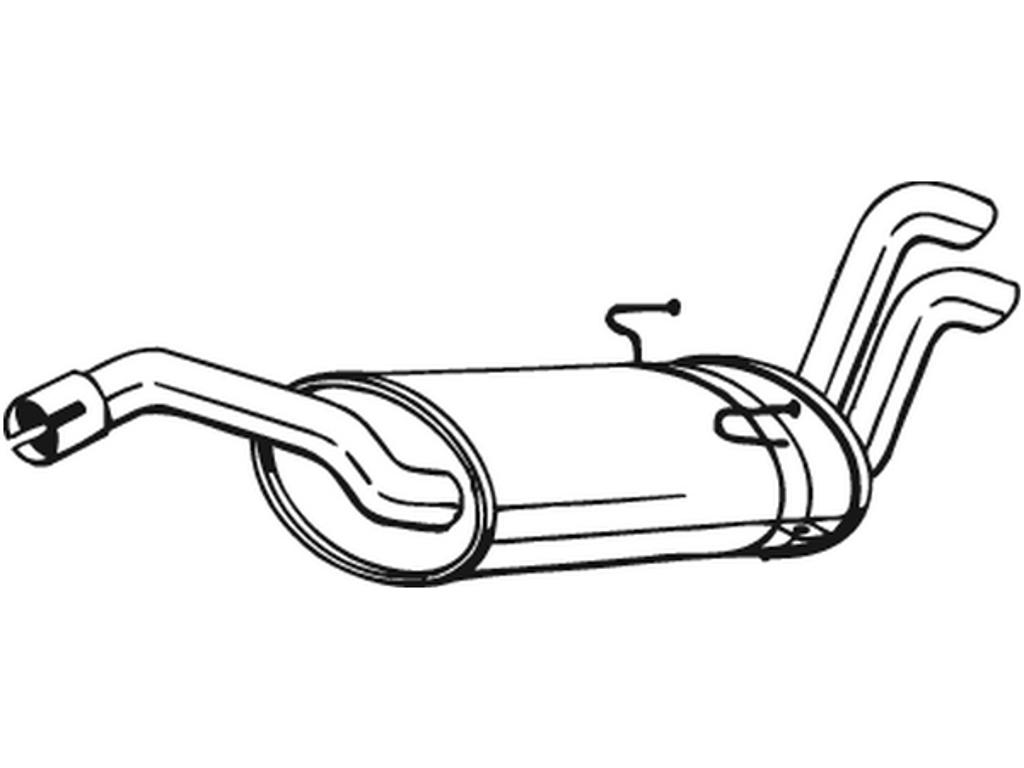 Rear Muffler, See accessories list for additionally required parts:  