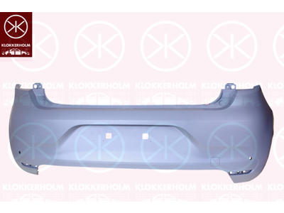 Bumper, w/primer, Rear, with hole(s) for park distance control, Number of bores: 2
