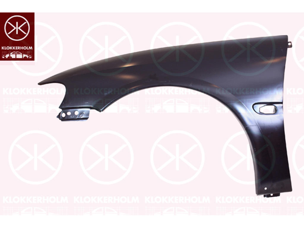Wing, Left Front, with hole for direction indicator, Zinc-coated