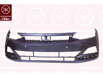 Bumper, with hole(s) for park assist (parallel parking), Number of bores: 6, Front, w/primer